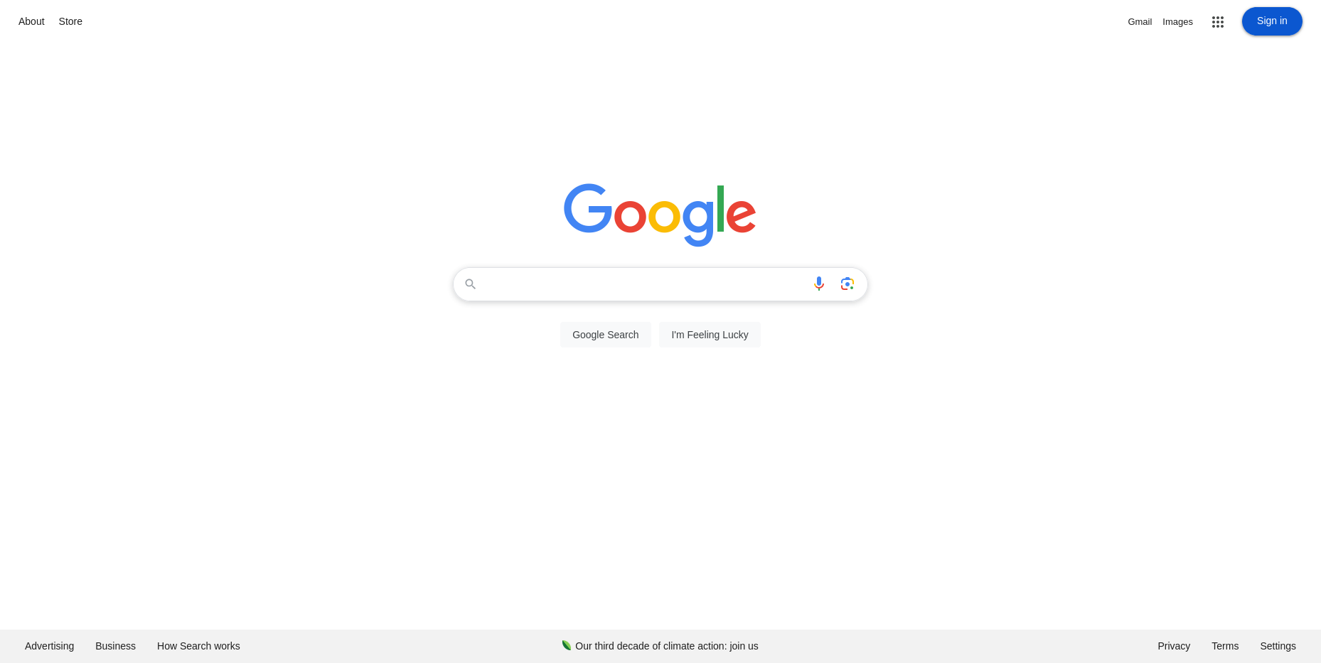 Google's home webpage